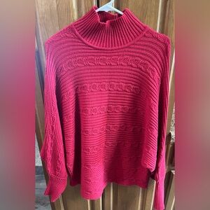 Cozy Red Cable Knit Sweater